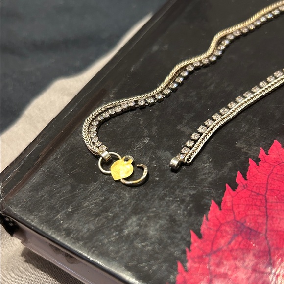 Dainty Tennis Silver and Gold Anklet - Picture 2 of 3